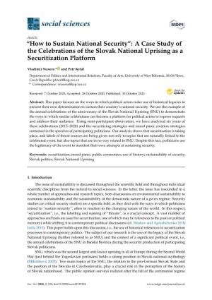 A Case Study of the Celebrations of the Slovak National Uprising As a Securitization Platform