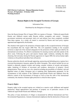 Human Rights in the Occupied Territories of Georgia