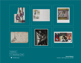 Archives of American Art Annual Report Fiscal Year 2018