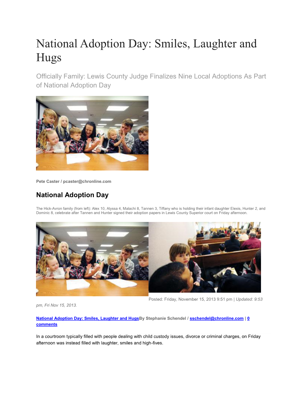 National Adoption Day: Smiles, Laughter and Hugs