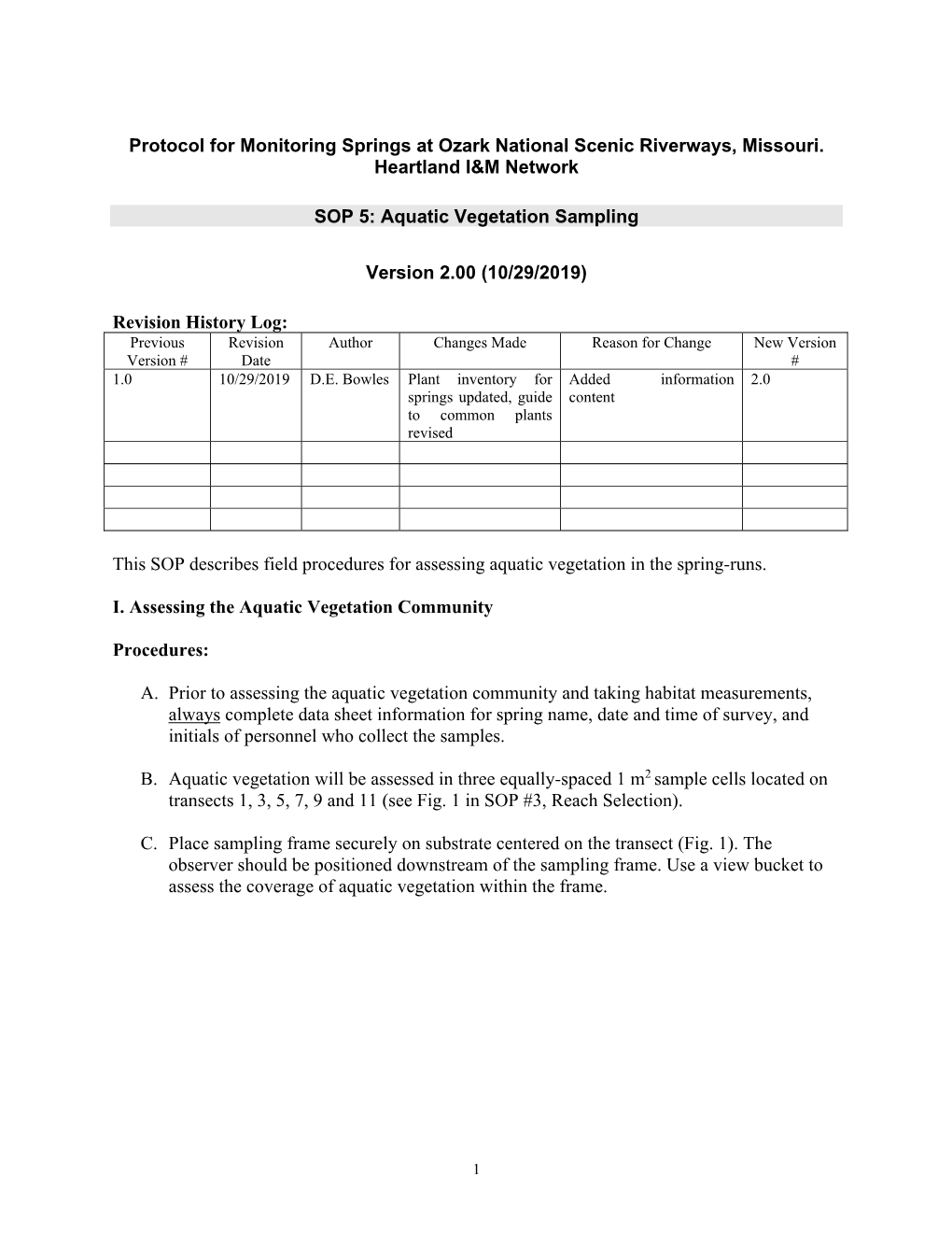 Aquatic Vegetation Sampling