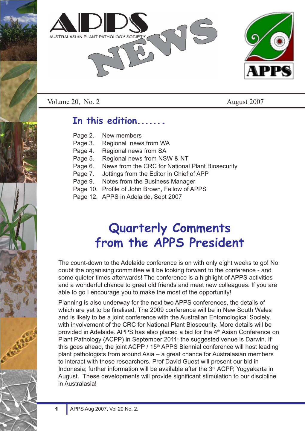 2007 Vol20 No2 August Newsletter.Pdf