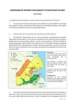 Expression of Interest for Djibouti to Participate in Srep