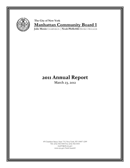 Manhattan Community Board #1 2011 Annual Report