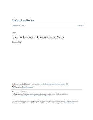 Law and Justice in Caesar's Gallic Wars Russ Versteeg