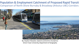 Population & Employment Catchment of Proposed Rapid Transit