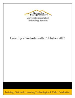 Creating a Web Site with Publisher 2013