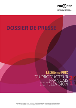 Dossier De Presse PRIX DU PRODUCTEUR FRANCAIS DE