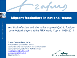 Migrant Footballers in National Teams