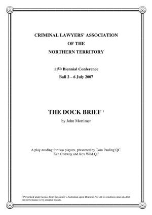 THE DOCK BRIEF 1 by John Mortimer