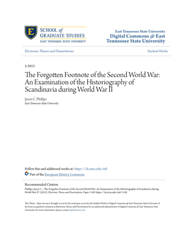 The Forgotten Footnote of the Second World War: an Examination of the Historiography of Scandinavia During World War II