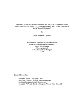 Articulations of Desire and the Politics of Contradiction: Magazine Advertising, Television Fandom, and Female Gender Identity Dissonance