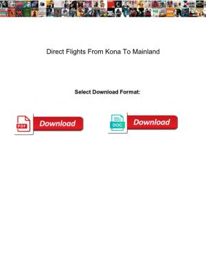 Direct Flights from Kona to Mainland