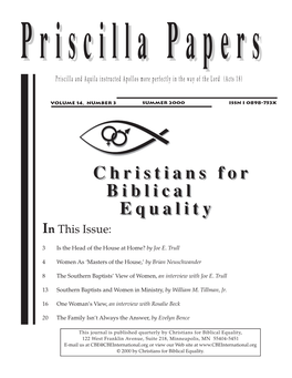 Priscilla Papers Vol. 14, No. 3 (Summer 2000)