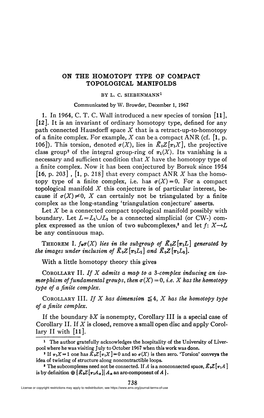 On the Homotopy Type of Compact Topological Manifolds by L