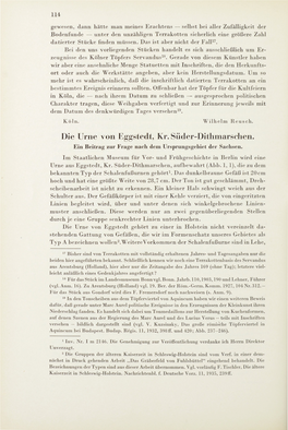 Die Urne Von Eggstedt, Kr. Süder-Dithmarsclien. Ein Beitrag Zur Frage Nach Dem Ursprungsgebiet Der Sachsen