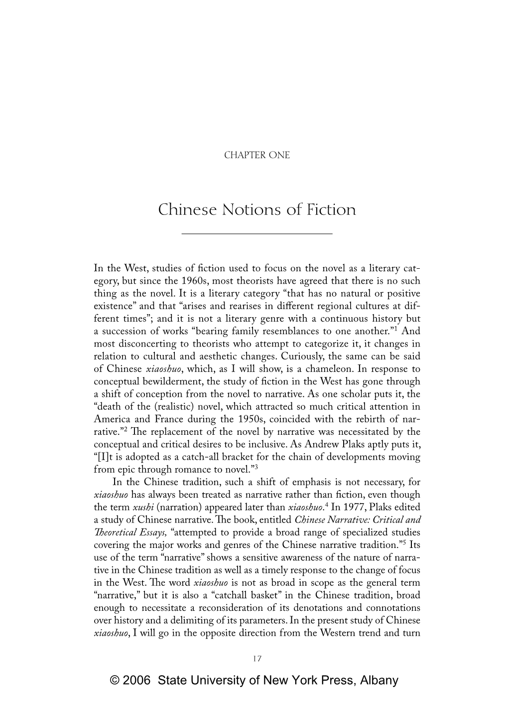 Chinese Notions of Fiction
