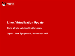Linux Virtualization Update