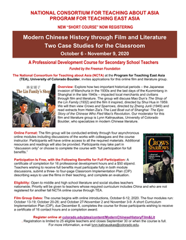 Modern Chinese History Through Film and Literature Two Case Studies For