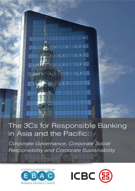 The 3Cs for Responsible Banking JO"TJBBOEUIF1Bdjmd Corporate Governance, Corporate Social Responsibility and Corporate Sustainability