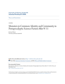 Identity and Community in Postapocalyptic Science Fiction After 9/11 Jeremy J