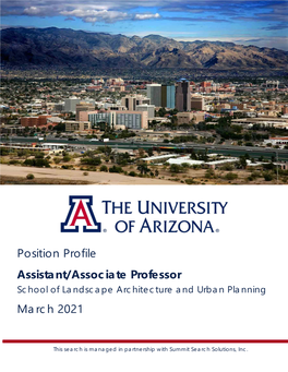 Position Profile Assistant/Associate Professor March 2021