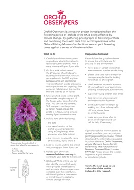Orchid Observers Is a Research Project Investigating How the Flowering Period of Orchids in the UK Is Being Affected by Climate Change