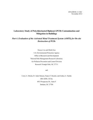 Laboratory Study of Polychlorinated Biphenyl (PCB) Contamination and Mitigation in Buildings Part 4. Evaluation of the Activate