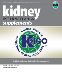 KDIGO Clinical Practice Guideline for Glomerulonephritis