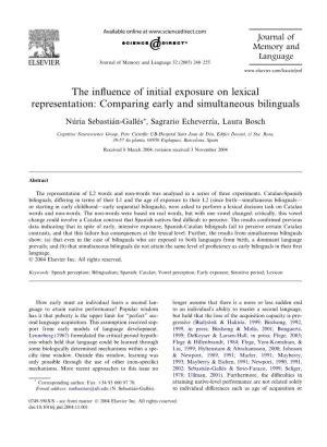 The Influence of Initial Exposure on Lexical