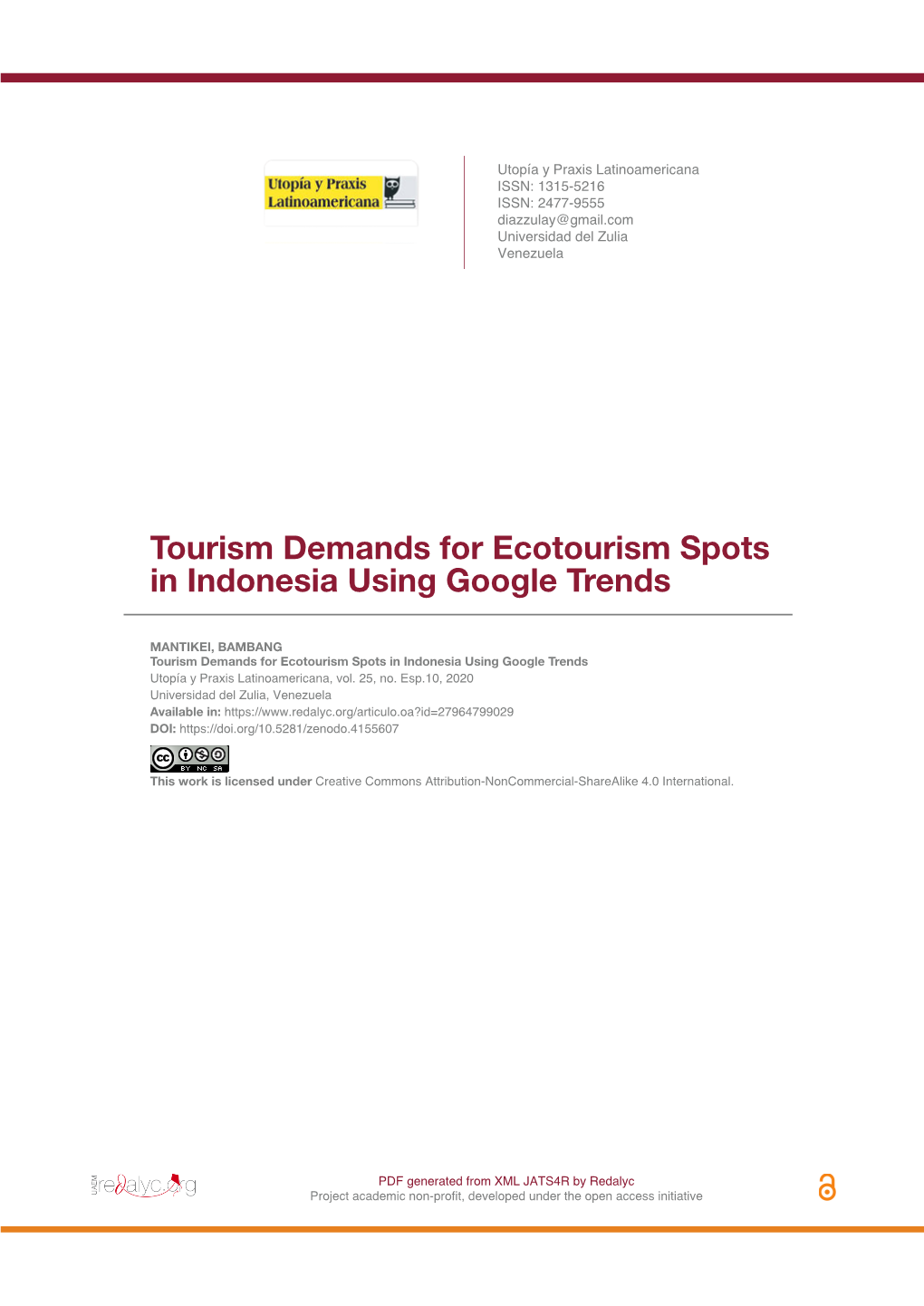 Tourism Demands for Ecotourism Spots in Indonesia Using Google Trends