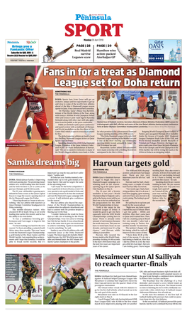 Fans in for a Treat As Diamond League Set for Doha Return