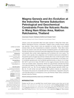 Magma Genesis and Arc Evolution at the Indochina Terrane Subduction
