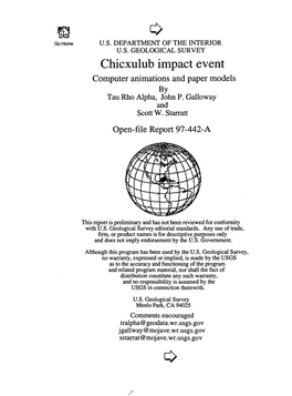 Chicxulub Impact Event Computer Animations and Paper Models by Tau Rho Alpha, John P