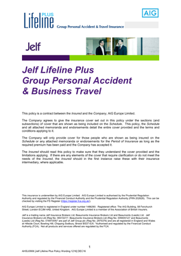 Lifeline Plus Group Personal Accident & Business Travel