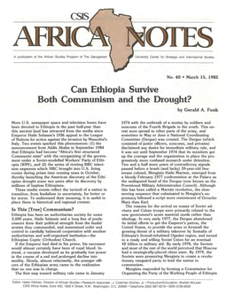 Can Ethiopia Survive Both Communism and the Drought? by Gerald A