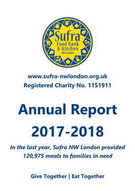 Annual Report 2017-2018 in the Last Year, Sufra NW London Provided