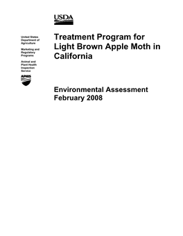 USDA Treatment Program for Light Brown Apple Moth in California