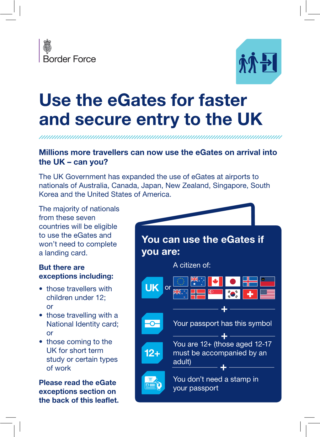 Use the Egates for Faster and Secure Entry to the UK