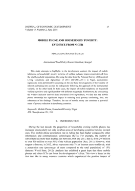 Mobile Phone and Households' Poverty