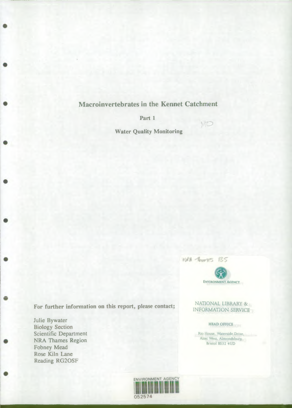 Macroinvertebrates in the Kennet Catchment