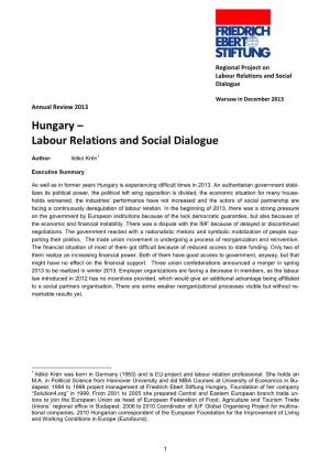 Hungary – Labour Relations and Social Dialogue