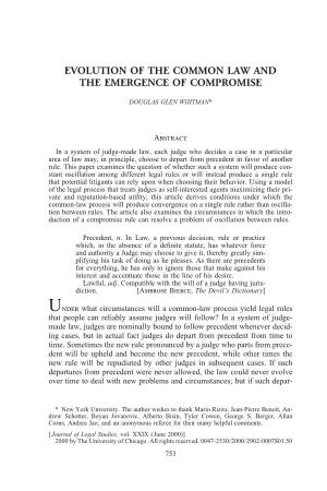 Evolution of the Common Law and the Emergence of Compromise