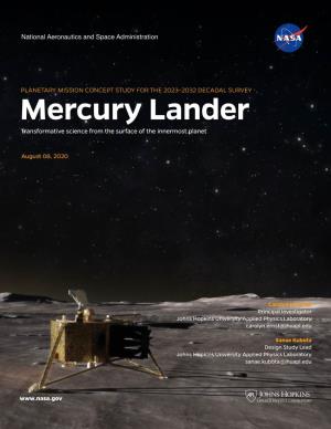 Mercury Lander Transformative Science from the Surface of the Innermost Planet