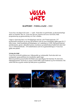 Rapport Vossa Jazz 2012