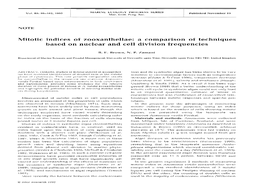 Mitotic Indices of Zooxanthellae: a Comparison of Techniques Based on Nuclear and Cell Division Frequencies