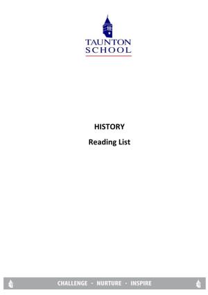 HISTORY Reading List