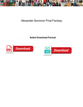 Alexander Summon Final Fantasy Repair