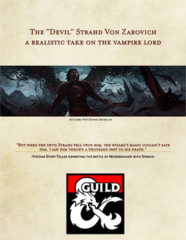 The "Devil" Strahd Von Zarovich a Realistic Take on the Vampire Lord
