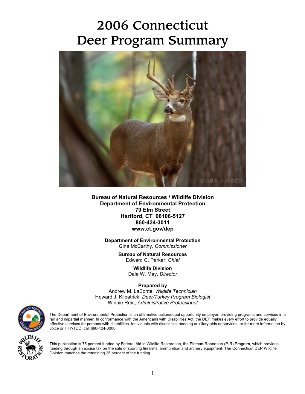 2006 Connecticut Deer Program Summary